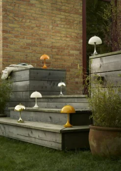 Louis Poulsen Portabla Lampor|Portabla Lampor-Panthella 160 Bordslampa Portabel V3, Opalvit