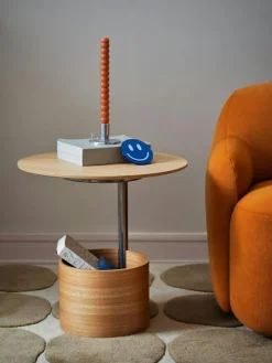 Parasol Soffbord Ø90 cm, Mörkbetsad Ek