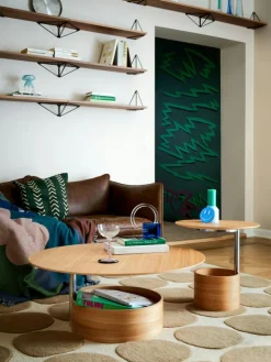 Parasol Soffbord Ø90 cm, Mörkbetsad Ek