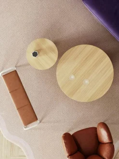 Parasol Soffbord Ø90 cm, Mörkbetsad Ek