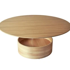 Parasol Soffbord Ø90 cm, Mörkbetsad Ek