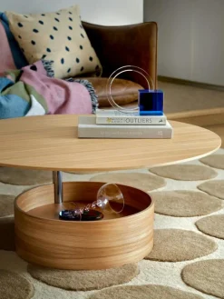 Parasol Soffbord Ø90 cm, Mörkbetsad Ek