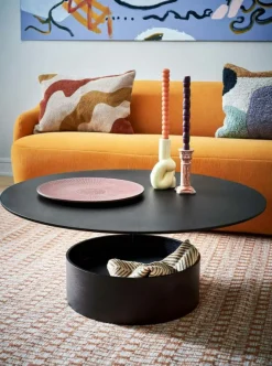 Parasol Soffbord Ø90 cm, Mörkbetsad Ek