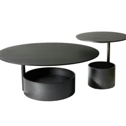 Parasol Soffbord Ø90 cm, Mörkbetsad Ek