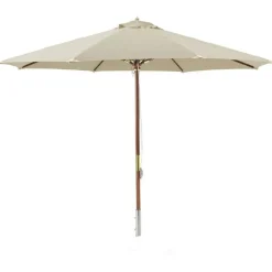 Parasoll Lyxig Trä 330 cm, Beige