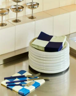 HAY Servetter & Tillbehör-Pattern Servetter 16x16 cm, Blå / Off-white