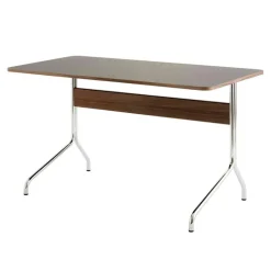 &Tradition Skrivbord-Pavilion AV16 Skrivbord, Iron / Walnut / Chrome Legs