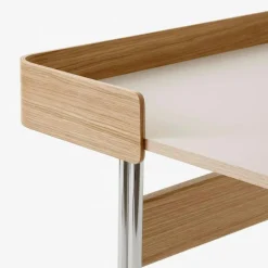 Pavilion AV17 Skrivbord, Mushroom / Oak / Chrome Leg