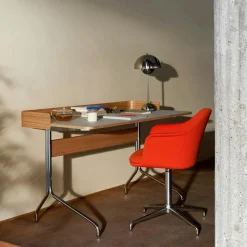 Pavilion AV17 Skrivbord, Mushroom / Oak / Chrome Leg