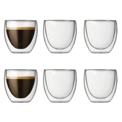 Bodum Espressokoppar-PAVINA Dubbelväggade Espressoglas, 8 cl, 6-Pack
