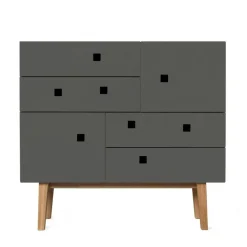 Zweed Byråer-Peep B1 Byrå, Slate Grey/Ekben Retro