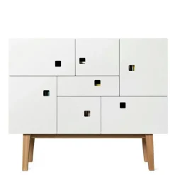 Zweed Skänkar & Sideboards-Peep C1 Multi-Purpose Cabinet, Slate Grey/Ek Retro
