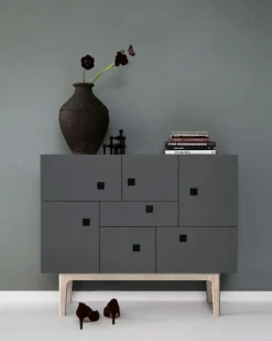 Peep C1 Sideboard, Slate Grey/white oak