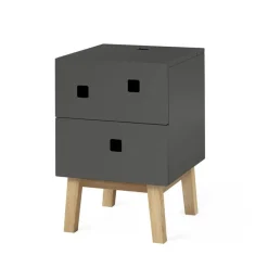 Peep S1 Sängbord, Slate Grey/Ekben