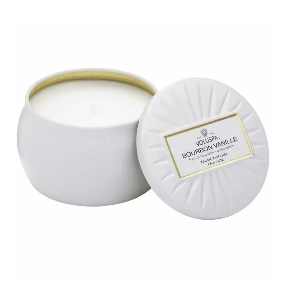 Petite Decorative Tin Doftljus, Bourbon Vanille