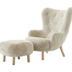 &Tradition Fåtöljer-Petra VB3 Loungestol Set, Fårskinn Sahara / Oljad Ek