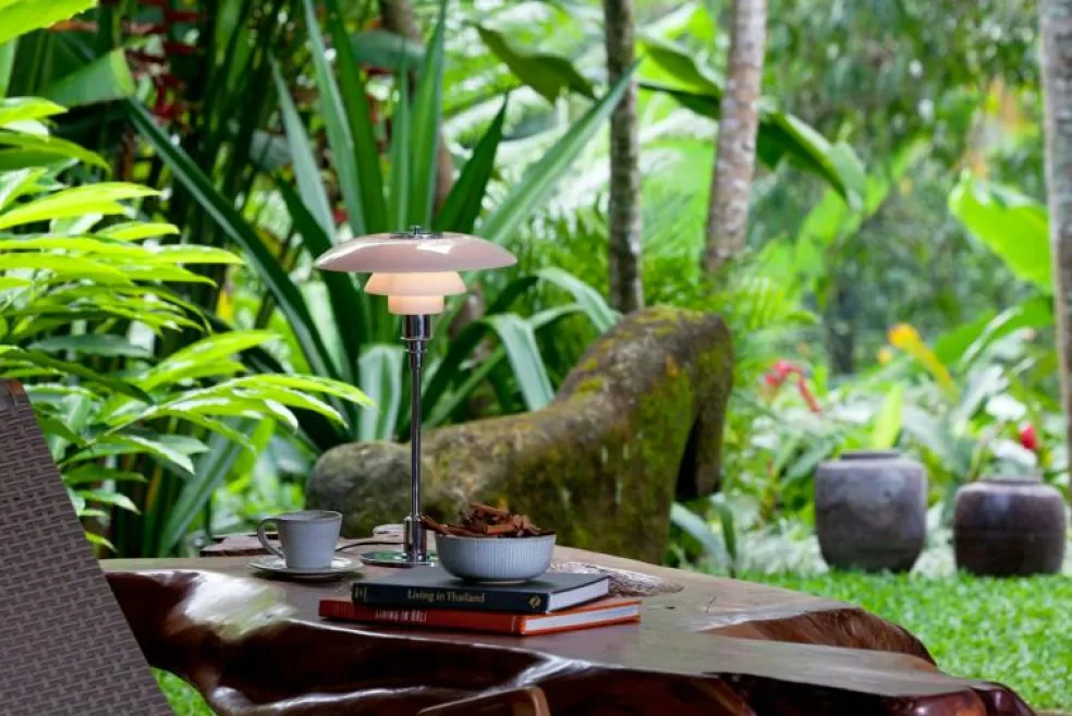 PH 3/2 Bordslampa, Aged Brass / Opalglas