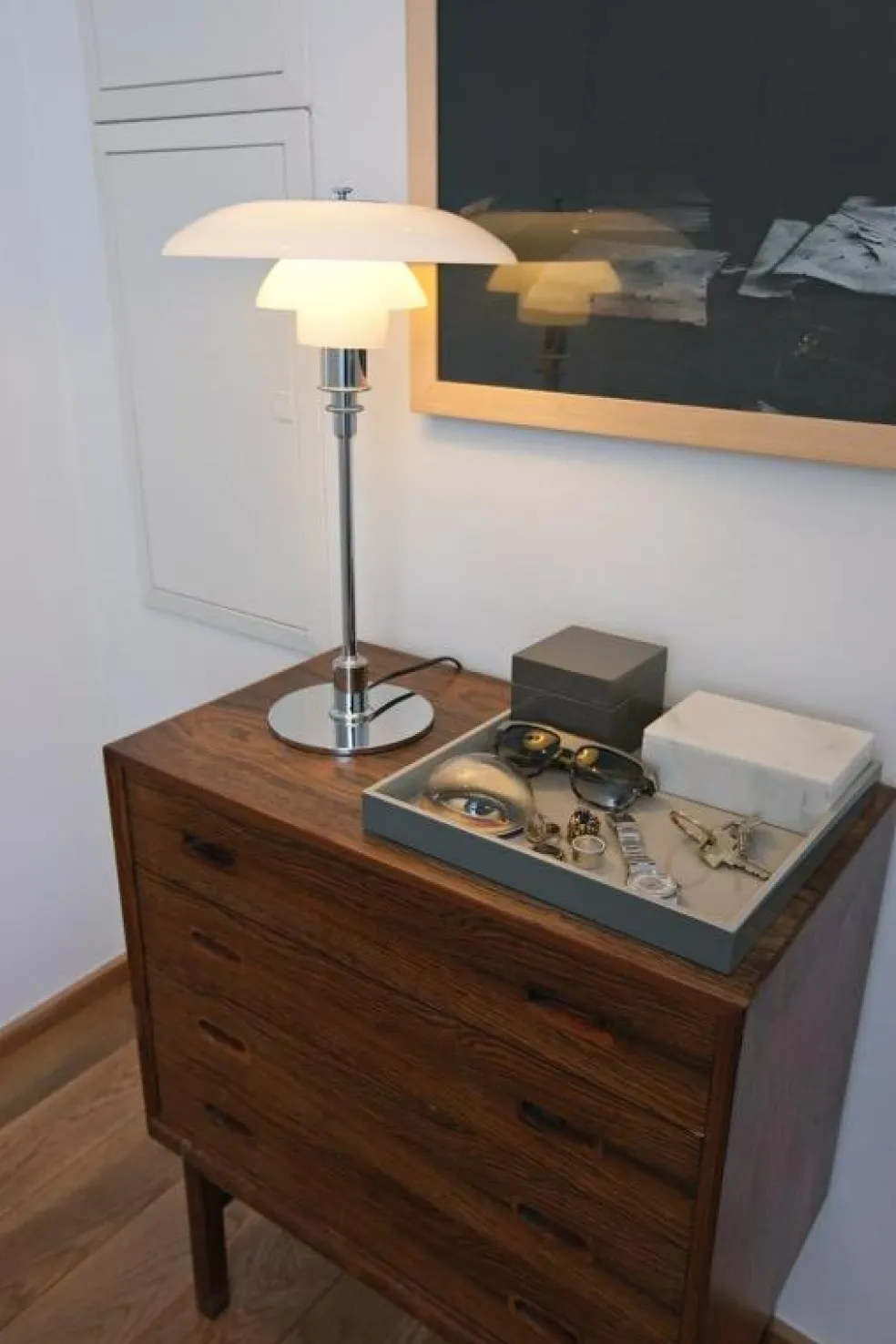 PH 3/2 Bordslampa, Aged Brass / Opalglas