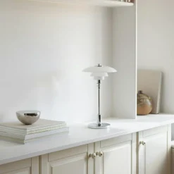 PH 2/1 Bordslampa Portabel, Krompläterad