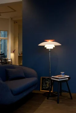 Louis Poulsen Golvlampor-PH 80 Golvlampa Med Dimmer, Vit Opal Akryl / Svart