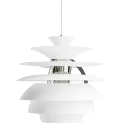 PH Snowball Pendel, Vit / Krom