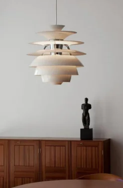 PH Snowball Pendel, Vit / Krom