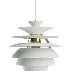 PH Snowball Pendel, Vit / Krom