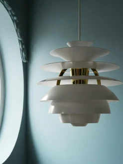 PH Snowball Pendel, Vit / Krom