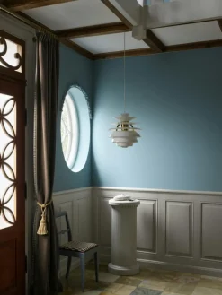 PH Snowball Pendel, Vit / Krom