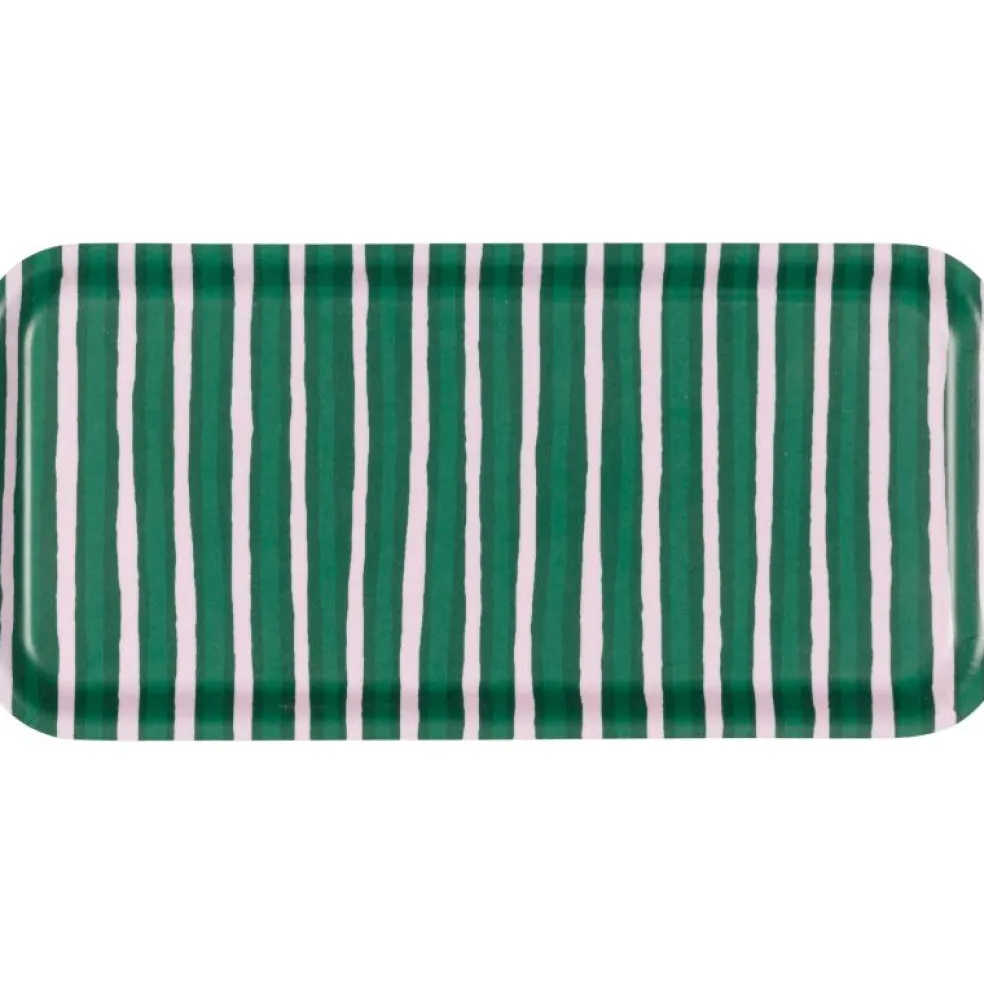 Piccolo Bricka 13,5x27,5 cm, Rosa / Grön