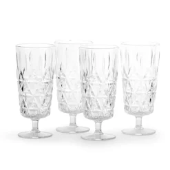 Sagaform Champagneglas-Picknick Glas Högt Med Fot Akryl 4-pack, Vit
