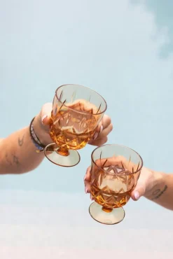 Picnic Juni Glas Med Fot 4-pack, Vit