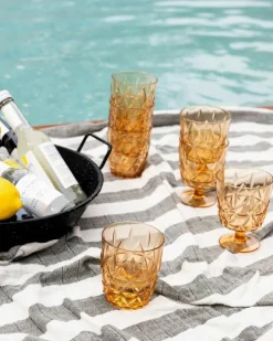 Picnic Juni Glas Med Fot 4-pack, Vit