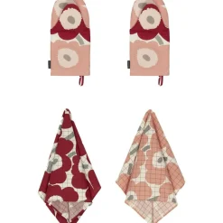 Marimekko Kökshanddukar|Grytlappar & Grytvantar-Pieni Unikko Kökstextilset 4-pack