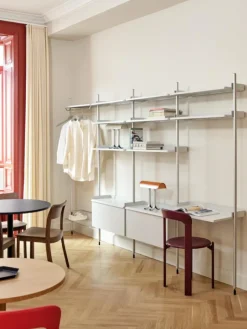 HAY Skrivbord|Modulära Hyllsystem-Pier System 11 1 column, PS White / Aluminium