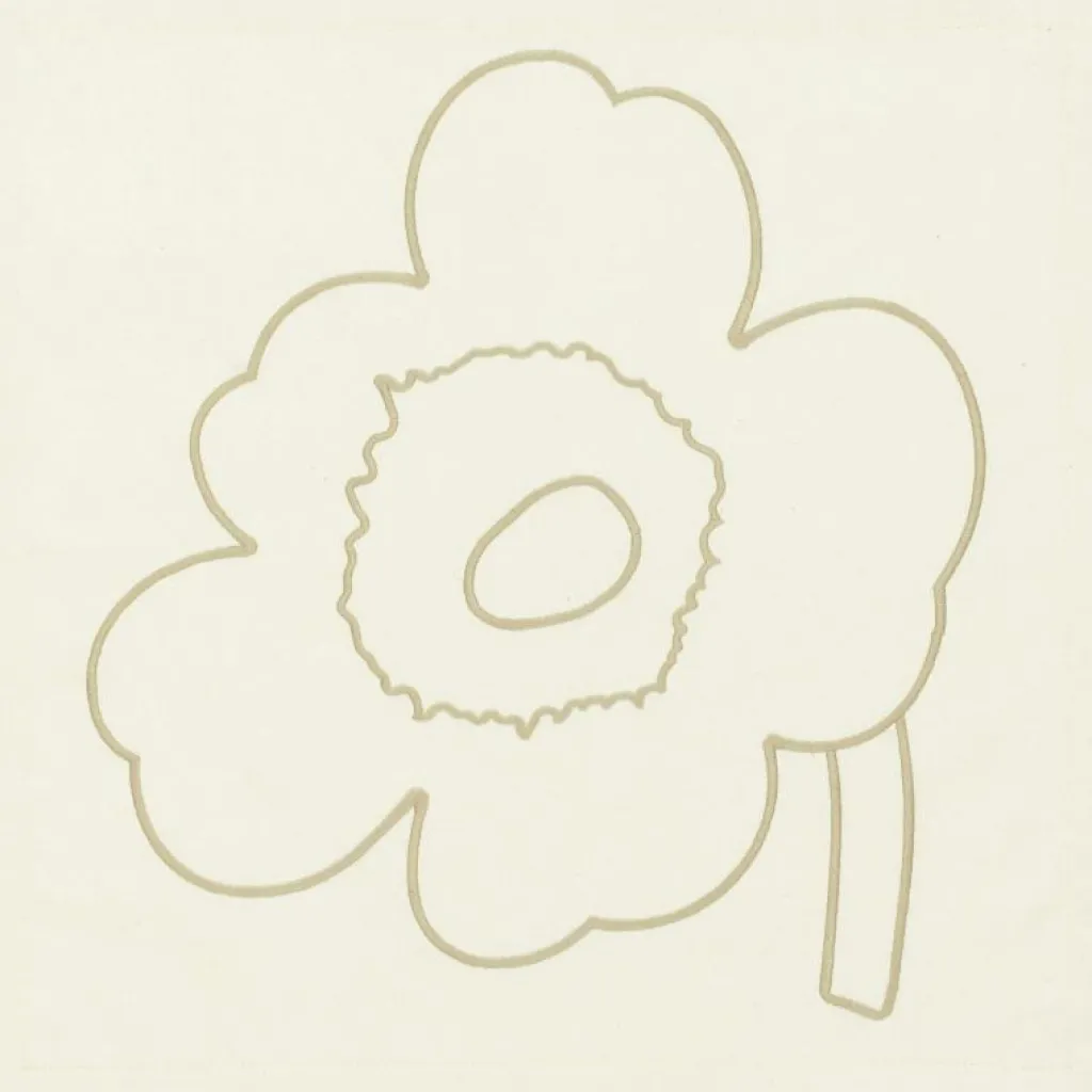 Marimekko Servetter & Tillbehör-Piirto Unikko Servett 43x43 cm 3-pack, Off-white / Strå