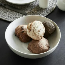 House Doctor Serveringsskålar-Pion Serveringsskål 22 cm, Grå / Vit