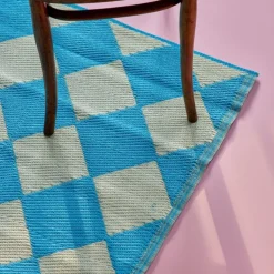 RICE Plastmattor-Plastmatta 90x150 cm, Check Blue