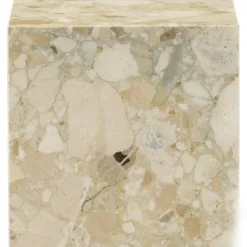 Audo Copenhagen Sidobord & Avlastningsbord-Plinth Cubic Sidobord 40x40 cm, Kunis Breccia Marmor