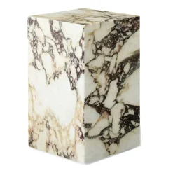 Audo Copenhagen Sidobord & Avlastningsbord-Plinth Tall Sidobord 51x30 cm, Kunis Breccia Marmor