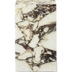 Audo Copenhagen Sidobord & Avlastningsbord-Plinth Tall Sidobord 51x30 cm, Kunis Breccia Marmor