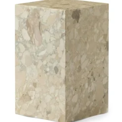 Audo Copenhagen Sidobord & Avlastningsbord-Plinth Tall Sidobord 51x30 cm, Kunis Breccia Marmor