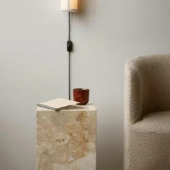 Audo Copenhagen Sidobord & Avlastningsbord-Plinth Tall Sidobord 51x30 cm, Kunis Breccia Marmor