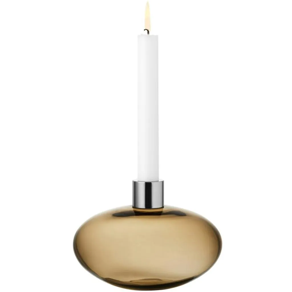 Orrefors Ljusstakar-Pluto Ljusstake, Guldbrun