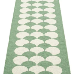 Pappelina Plastmattor-Poppy Matta Grön/Vanilla, 70x150 cm