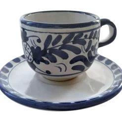 Positano Cappuccinokopp Med Fat, Blå