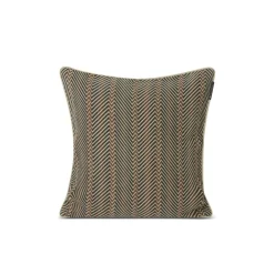 Printed Linen/Cotton Kuddfodral 50x50 cm Brun/Ljusbeige