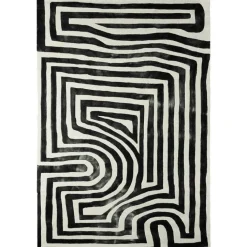 Dusty Deco Ullmattor|Tuftade Mattor-Psychadelic Labyrinth Ullmatta 300x400 cm, Charcoal