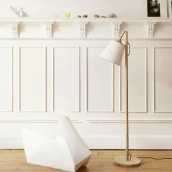 Pull Golvlampa, Vit / Ek