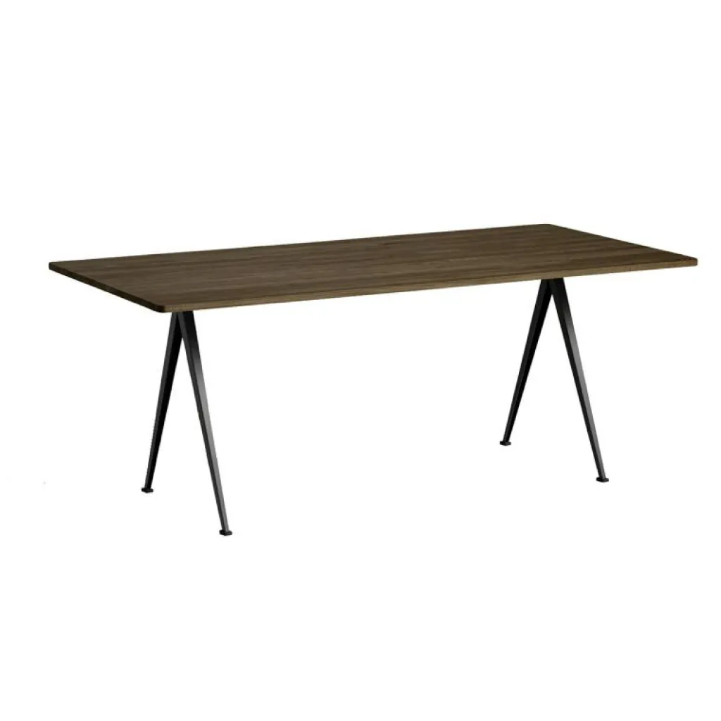 HAY Matbord Och Barbord-Pyramid 02 Matbord 85x250 cm, Svart / Mörkoljad Ek